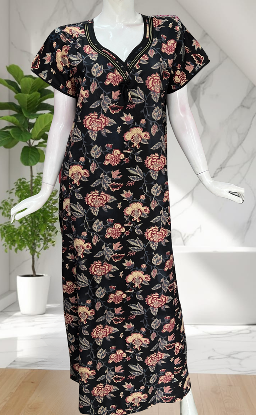 Black Garden Pure Cotton Nighty. Pure Durable Cotton | Laces and Frills