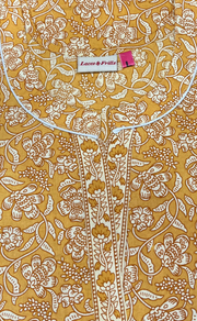 Yellow Garden Pure Cotton Nighty. Pure Durable Cotton | Laces and Frills