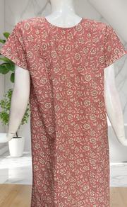 Onion Pink Pure Cotton Nighty. Pure Durable Cotton | Laces and Frills