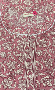 Onion Pink Pure Cotton Nighty. Pure Durable Cotton | Laces and Frills