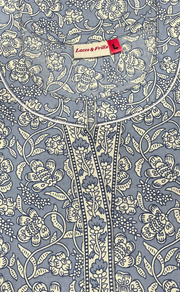 Light Blue Garden Pure Cotton Nighty. Pure Durable Cotton | Laces and Frills