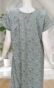 Light Blue Garden Pure Cotton Nighty. Pure Durable Cotton | Laces and Frills