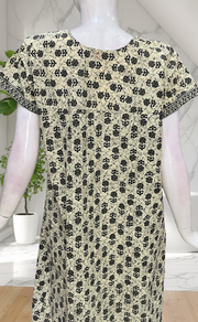 Off White Flora Pure Cotton Nighty. Pure Durable Cotton | Laces and Frills
