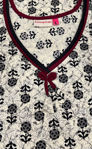 Off White Flora Pure Cotton Nighty. Pure Durable Cotton | Laces and Frills