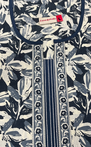 Grey Leafy Pure Cotton Nighty. Pure Durable Cotton | Laces and Frills