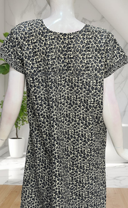 Grey Leafy Pure Cotton Nighty. Pure Durable Cotton | Laces and Frills