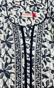 Grey Floral Pure Cotton Nighty. Pure Durable Cotton | Laces and Frills