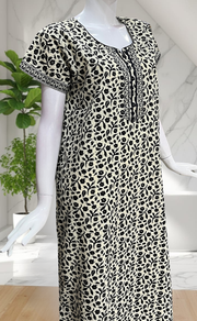 Off White Flora Pure Cotton Nighty. Pure Durable Cotton | Laces and Frills