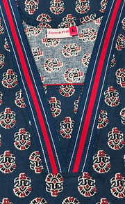 Teal Blue Flora Pure Cotton Nighty. Pure Durable Cotton | Laces and Frills