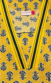 Yellow Flora Pure Cotton Nighty. Pure Durable Cotton | Laces and Frills