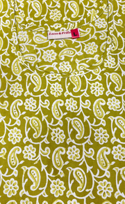 Lime Green Paisley Print Pure Cotton Nighty. Pure Durable Cotton | Laces and Frills