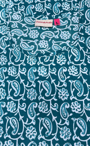 Sea Green Paisley Print Pure Cotton Nighty. Pure Durable Cotton | Laces and Frills