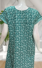 Sea Green Paisley Print Pure Cotton Nighty. Pure Durable Cotton | Laces and Frills