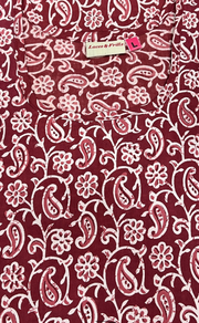 Maroon Paisley Print Pure Cotton Nighty. Pure Durable Cotton | Laces and Frills