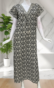 Off White Paisley Print Pure Cotton Nighty. Pure Durable Cotton | Laces and Frills