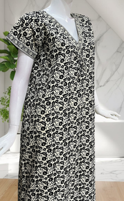 Off White Paisley Print Pure Cotton Nighty. Pure Durable Cotton | Laces and Frills