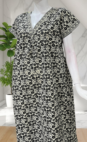 Off White Paisley Print Pure Cotton Nighty. Pure Durable Cotton | Laces and Frills