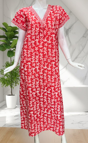 Peach Leafy Pure Cotton Nighty. Pure Durable Cotton | Laces and Frills