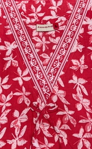 Peach Leafy Pure Cotton Nighty. Pure Durable Cotton | Laces and Frills