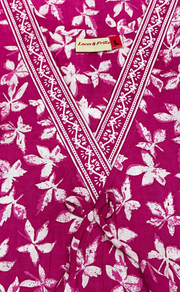 Pink Leafy Pure Cotton Nighty. Pure Durable Cotton | Laces and Frills