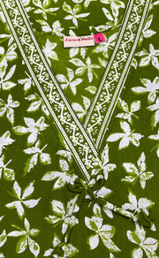 Green Leafy Pure Cotton Nighty. Pure Durable Cotton | Laces and Frills