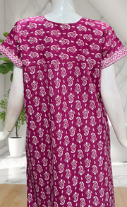 Pink Paisley Print Pure Cotton Nighty. Pure Durable Cotton | Laces and Frills