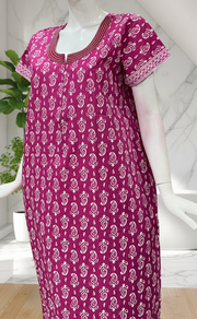 Pink Paisley Print Pure Cotton Nighty. Pure Durable Cotton | Laces and Frills