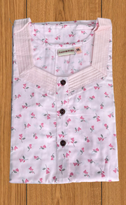 Pink Tiny Flora 2-Piece Boutique Cotton House Coat & Nighty Set| Laces and Frills