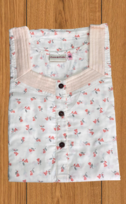 Peach Tiny Flora 2-Piece Boutique Cotton House Coat & Nighty Set| Laces and Frills