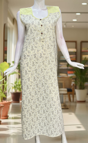 Yellow Garden 2-Piece Boutique Cotton House Coat & Nighty Set| Laces and Frills