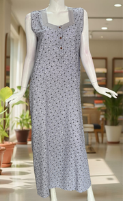 Lavender Flora 2-Piece Soft Cotton House Coat & Nighty Set| Laces and Frills