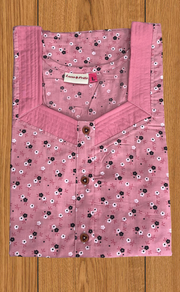 Peach Flora 2-Piece Soft Cotton House Coat & Nighty Set| Laces and Frills