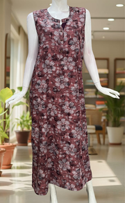 Peach Floral 2-Piece Soft Cotton House Coat & Nighty Set| Laces and Frills