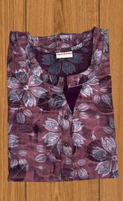 Peach Floral 2-Piece Soft Cotton House Coat & Nighty Set| Laces and Frills