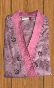 Light Pink Floral 2-Piece Soft Cotton House Coat & Nighty Set| Laces and Frills