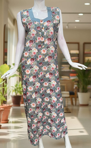 Grey Garden 2-Piece Soft Cotton House Coat & Nighty Set| Laces and Frills