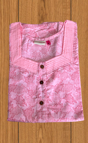 Peach Floral 2-Piece Soft Cotton House Coat & Nighty Set| Laces and Frills