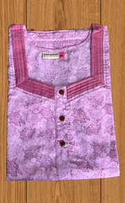 Pink Floral 2-Piece Soft Cotton House Coat & Nighty Set| Laces and Frills