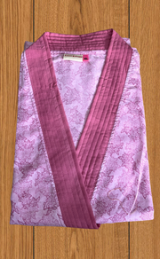 Pink Floral 2-Piece Soft Cotton House Coat & Nighty Set| Laces and Frills