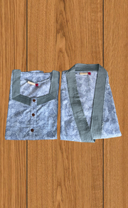 Blue Floral 2-Piece Soft Cotton House Coat & Nighty Set| Laces and Frills