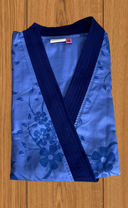 Blue Floral 2-Piece Soft Cotton House Coat & Nighty Set| Laces and Frills