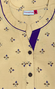 Cream Tiny Floral Soft Cotton Nighty. Soft Breathable Fabric | Laces and Frills