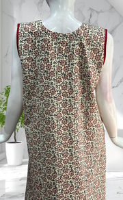 Off White Garden Sleeveless Pure Cotton Nighty. Pure Durable Cotton | Laces and Frills - Laces and Frills