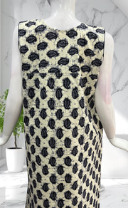 Black Paisley Print Sleeveless Pure Cotton Nighty. Pure Durable Cotton | Laces and Frills - Laces and Frills