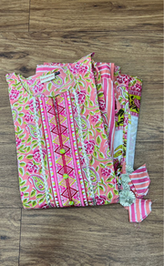 Pink Garden Kurti With Palazzo And Dupatta Set  .Pure Versatile Cotton. | Laces and Frills - Laces and Frills