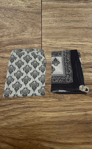 Light Green/Black Motif Kurti With Pant And Dupatta Set  .Pure Versatile Cotton. | Laces and Frills - Laces and Frills