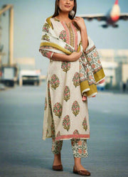 Pink Floral Jaipur Cotton Kurti With Pant And Dupatta Set. Pure Versatile Cotton. | Laces and Frills