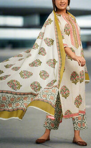 Pink Floral Jaipur Cotton Kurti With Pant And Dupatta Set. Pure Versatile Cotton. | Laces and Frills