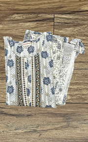 Off White/Grey Floral Kurti With Pant And Dupatta Set  .Pure Versatile Cotton. | Laces and Frills - Laces and Frills