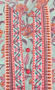 Light Sea Green/Peach Garden Kurti With Pant And Dupatta Set  .Pure Versatile Cotton. | Laces and Frills - Laces and Frills